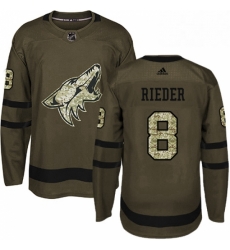 Mens Adidas Arizona Coyotes 8 Tobias Rieder Premier Green Salute to Service NHL Jersey 