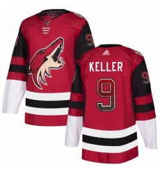 Mens Adidas Arizona Coyotes 9 Clayton Keller Authentic Maroon Drift Fashion NHL Jersey 