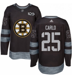 Mens Adidas Boston Bruins 25 Brandon Carlo Authentic Black 1917 2017 100th Anniversary NHL Jersey 