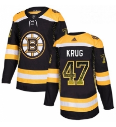 Mens Adidas Boston Bruins 47 Torey Krug Authentic Black Drift Fashion NHL Jersey 