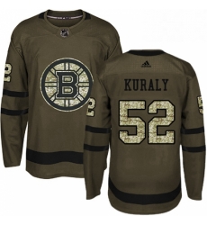 Mens Adidas Boston Bruins 52 Sean Kuraly Premier Green Salute to Service NHL Jersey 