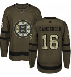 Youth Adidas Boston Bruins 16 Derek Sanderson Authentic Green Salute to Service NHL Jersey 