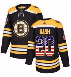 Youth Adidas Boston Bruins 20 Riley Nash Authentic Black USA Flag Fashion NHL Jersey 