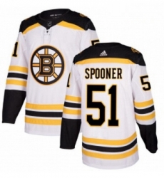 Youth Adidas Boston Bruins 51 Ryan Spooner Authentic White Away NHL Jersey 