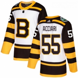 Youth Adidas Boston Bruins 55 Noel Acciari Authentic White 2019 Winter Classic NHL Jersey 