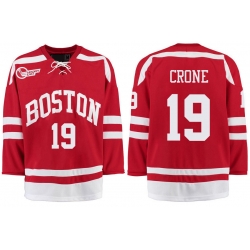 Boston University Terriers BU 19 Hank Crone Red Stitched Hockey Jersey