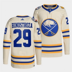 Men Buffalo Sabres 29 Vinnie Hinostroza 2022 Cream Heritage Classic Stitched jersey