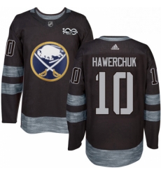 Mens Adidas Buffalo Sabres 10 Dale Hawerchuk Authentic Black 1917 2017 100th Anniversary NHL Jersey 