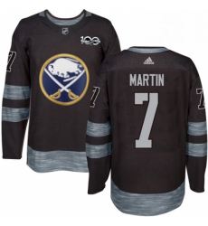 Mens Adidas Buffalo Sabres 7 Rick Martin Premier Black 1917 2017 100th Anniversary NHL Jersey 