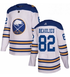 Mens Adidas Buffalo Sabres 82 Nathan Beaulieu Authentic White 2018 Winter Classic NHL Jersey 