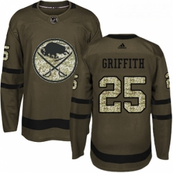 Youth Adidas Buffalo Sabres 25 Seth Griffith Premier Green Salute to Service NHL Jersey 