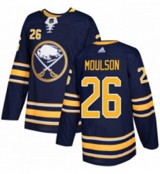 Youth Adidas Buffalo Sabres 26 Matt Moulson Authentic Navy Blue Home NHL Jersey 