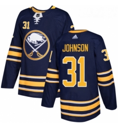 Youth Adidas Buffalo Sabres 31 Chad Johnson Premier Navy Blue Home NHL Jersey 