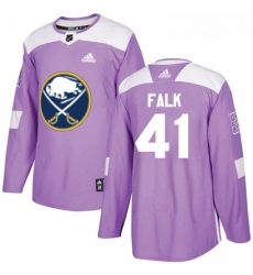 Youth Adidas Buffalo Sabres 41 Justin Falk Authentic Purple Fights Cancer Practice NHL Jersey 