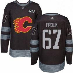 Mens Adidas Calgary Flames 67 Michael Frolik Authentic Black 1917 2017 100th Anniversary NHL Jersey 