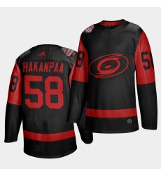 Carolina Hurricanes 58 Jani Hakanpaa Black Men 2021 Stadium Series Outdoor Game Jersey