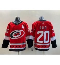 Men Carolina Hurricanes 20 Sebastian Aho Red Stitched Jersey