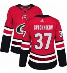 Womens Adidas Carolina Hurricanes 37 Andrei Svechnikov Premier Red Home NHL Jersey 