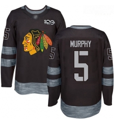 Blackhawks #5 Connor Murphy Black 1917 2017 100th Anniversary Stitched Hockey Jersey