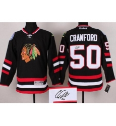 Chicago Blackhawks 50 Corey Crawford Black 2014 Stadium Series Signed Jerseys