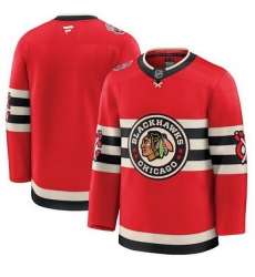 Men Chicago Blackhawks Blank Red 2024 25 Winter Classic Stitched Hockey Jersey