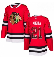 Mens Adidas Chicago Blackhawks 21 Stan Mikita Authentic Red Drift Fashion NHL Jersey 