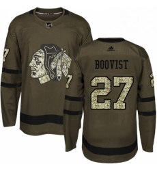 Mens Adidas Chicago Blackhawks 27 Adam Boqvist Authentic Green Salute to Service NHL Jersey 