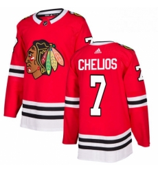 Mens Adidas Chicago Blackhawks 7 Chris Chelios Premier Red Home NHL Jersey 