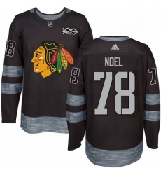 Mens Adidas Chicago Blackhawks 78 Nathan Noel Authentic Black 1917 2017 100th Anniversary NHL Jersey 