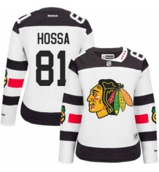 Blackhawks #81 Marian Hossa White 2016 Stadium Series Womens Stitched NHL Jersey