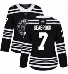 Womens Adidas Chicago Blackhawks 7 Brent Seabrook Authentic Black 2019 Winter Classic NHL Jersey 