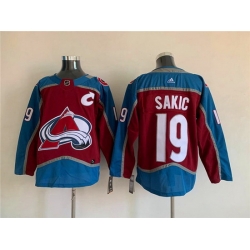 Men Colorado Avalanche 19 Joe Sakic Burgundy Stitched Jersey