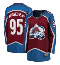 Women Adidas Colorado Avalanche 95 Andre Burakovsky Burgundy Home Authentic Stitched NHL Jersey