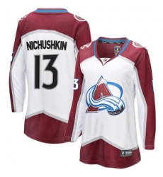 Women Colorado Avalanche #13 Valerie Nichushkin White Stitched adidas NHL Jersey