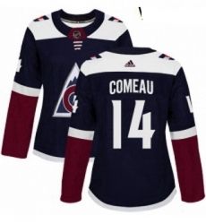 Womens Adidas Colorado Avalanche 14 Blake Comeau Authentic Navy Blue Alternate NHL Jersey 