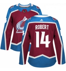 Womens Adidas Colorado Avalanche 14 Rene Robert Premier Burgundy Red Home NHL Jersey 