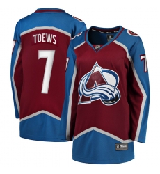 Womens Adidas Colorado Avalanche7 Devon Toews Burgundy Home Authentic Stitched NHL Jersey