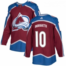 Youth Adidas Colorado Avalanche 10 Sven Andrighetto Authentic Burgundy Red Home NHL Jersey 