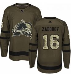 Youth Adidas Colorado Avalanche 16 Nikita Zadorov Premier Green Salute to Service NHL Jersey 