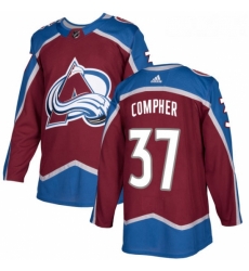 Youth Adidas Colorado Avalanche 37 JT Compher Authentic Burgundy Red Home NHL Jersey 