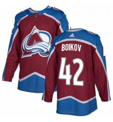 Youth Adidas Colorado Avalanche 42 Sergei Boikov Authentic Burgundy Red Home NHL Jersey 