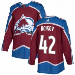 Youth Adidas Colorado Avalanche 42 Sergei Boikov Premier Burgundy Red Home NHL Jersey 