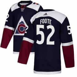 Youth Adidas Colorado Avalanche 52 Adam Foote Authentic Navy Blue Alternate NHL Jersey 