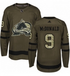 Youth Adidas Colorado Avalanche 9 Lanny McDonald Premier Green Salute to Service NHL Jersey 