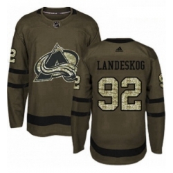 Youth Adidas Colorado Avalanche 92 Gabriel Landeskog Premier Green Salute to Service NHL Jersey 