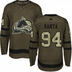 Youth Adidas Colorado Avalanche 94 Sampo Ranta Authentic Green Salute to Service NHL Jersey 