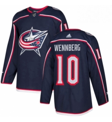 Mens Adidas Columbus Blue Jackets 10 Alexander Wennberg Premier Navy Blue Home NHL Jersey 