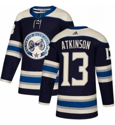 Mens Adidas Columbus Blue Jackets 13 Cam Atkinson Authentic Navy Blue Alternate NHL Jersey 