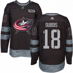 Mens Adidas Columbus Blue Jackets 18 Pierre Luc Dubois Authentic Black 1917 2017 100th Anniversary NHL Jersey 