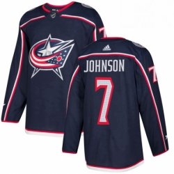 Mens Adidas Columbus Blue Jackets 7 Jack Johnson Premier Navy Blue Home NHL Jersey 